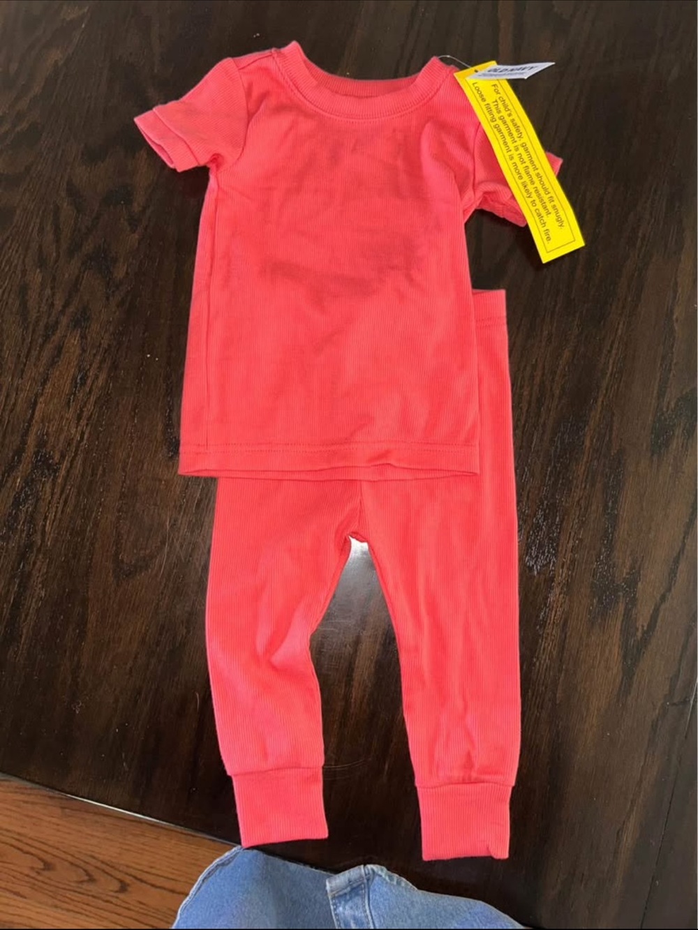 Old Navy Coral Short-Sleeve Ribbed Pajama Set